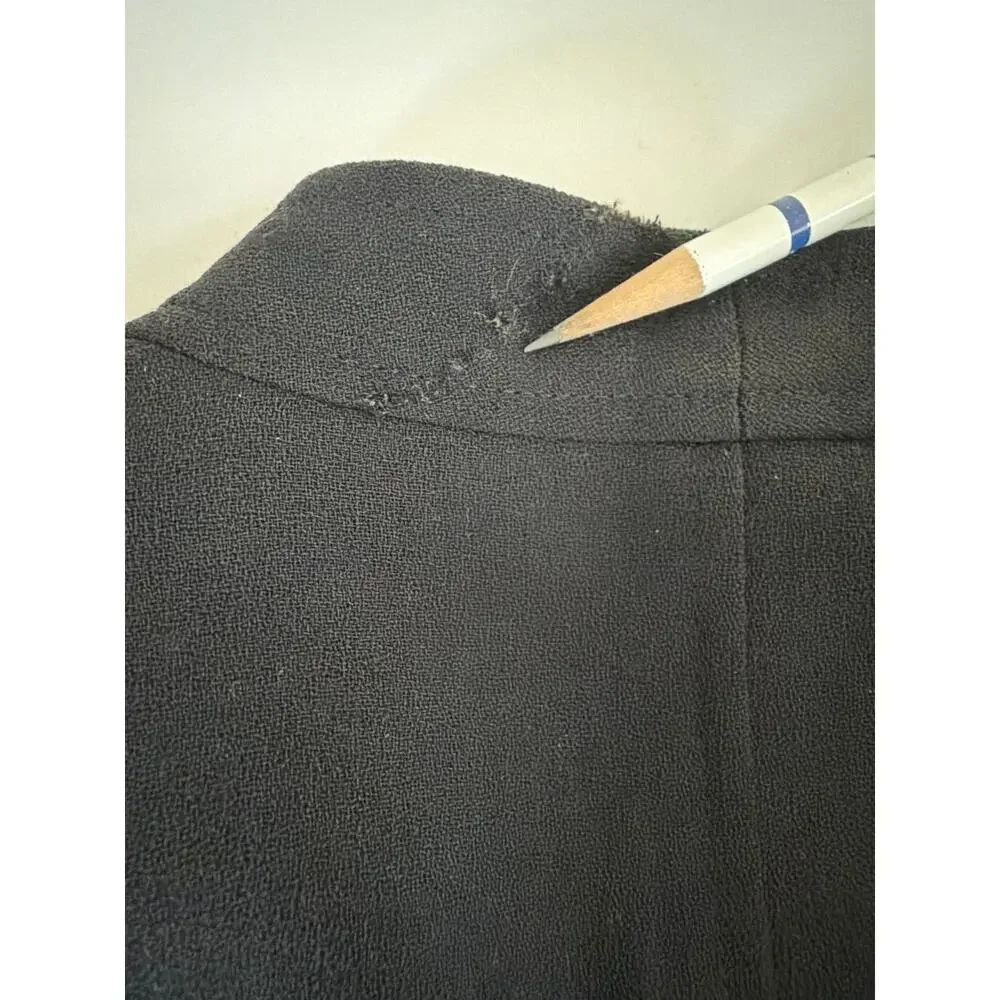 Vintage Jaeger Black Wool Crepe Blazer Jacket Minimalist Modernist Dark Academia